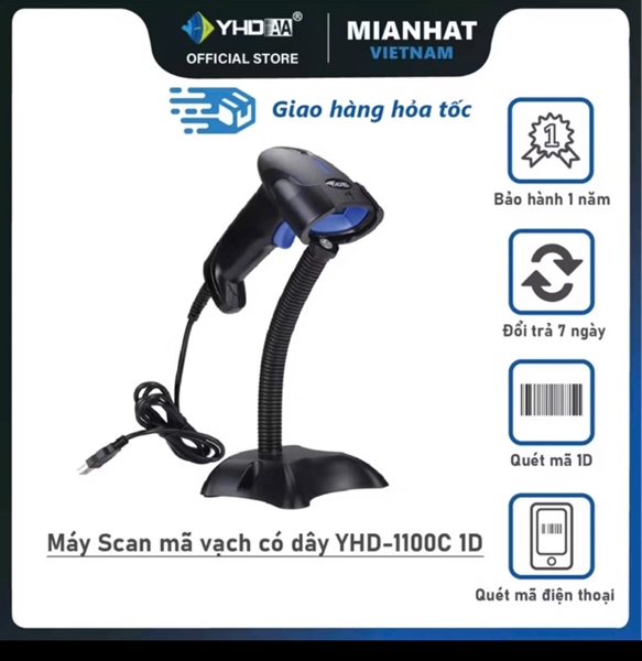 Ảnh tin Máy Scan mã vạch có dây YHD-1100C 1D