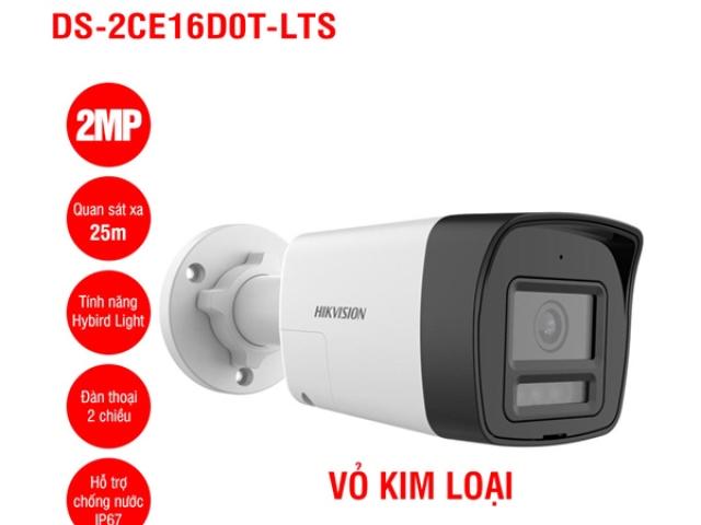 Camera HDTVI 2MP HIKVISION DS-2CE16D0T-LTS vỏ sắt