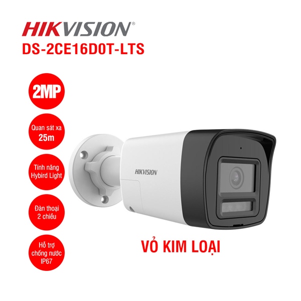 Ảnh tin Camera HDTVI 2MP HIKVISION DS-2CE16D0T-LTS vỏ sắt