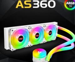 Tản Nhiệt Nước All in One Coolmoon AOSOR AS360 Màu Trắng Led Argb - Đồng Bộ Hub Coolmoon / Mainboard