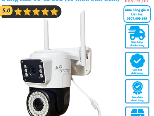 Camera Yoosee QPT36 – Dùng sim 4G 42 Led, ngoài trời 2 ống kính (có màu ban đêm)