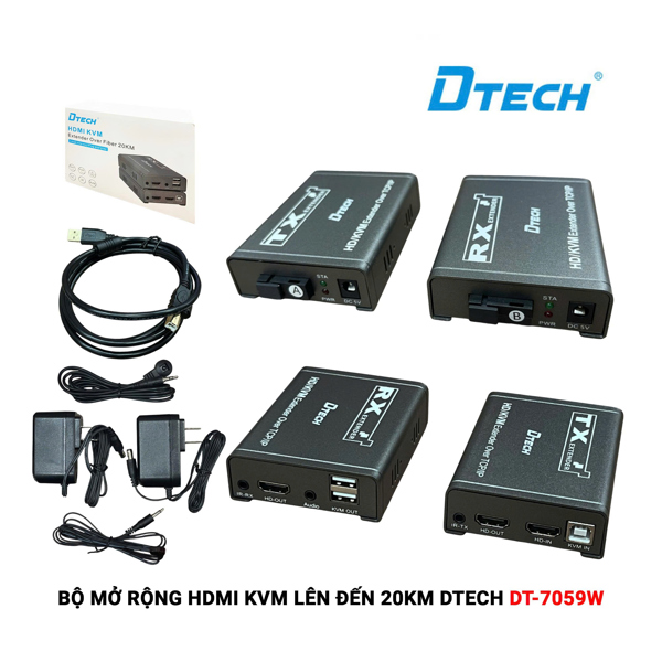 Ảnh tin Bộ mở rộng HDMI KVM lên đến 20KM DTECH DT-7059W