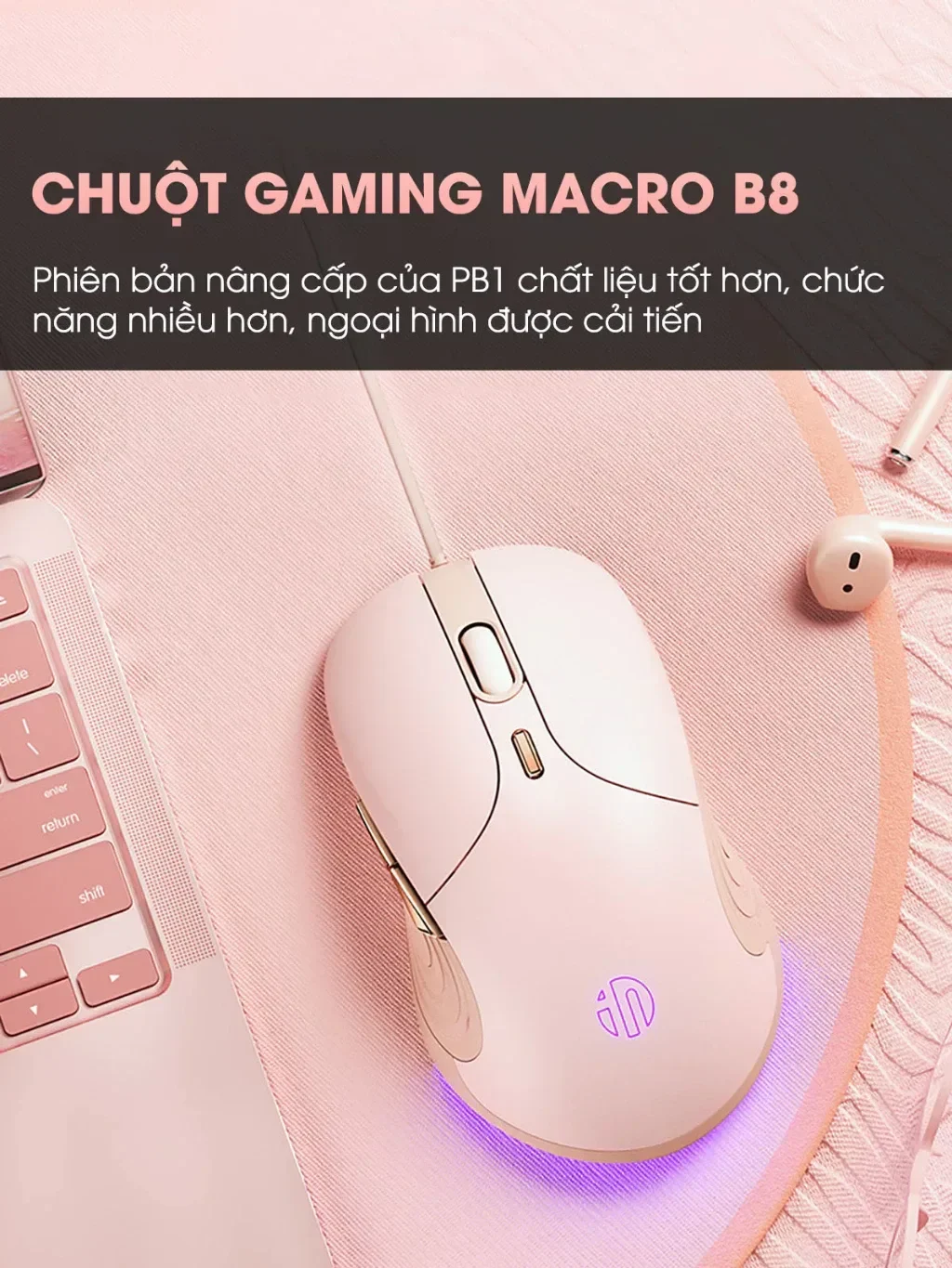 Ảnh tin Chuột INPHIC B8 Hồng