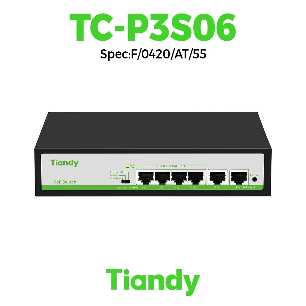 Ảnh tin Switch Tiandy Poe 4 port TC-P3S06 Spec:F/0420/AT/ 55w