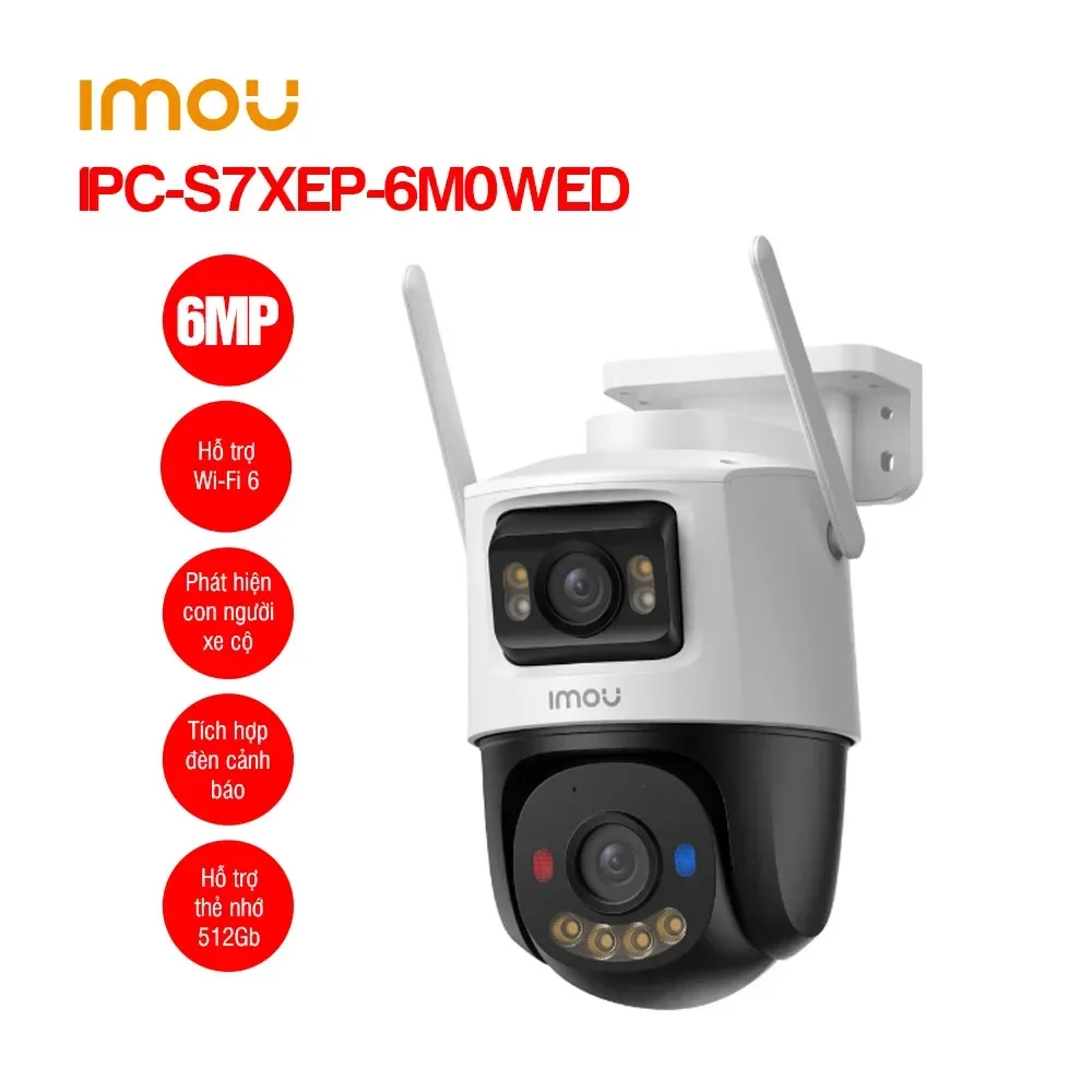 Ảnh tin Camera wifi ngoài trời 2 ống kinh Imou IPC-S7XEP-6M0WED (Cruiser Dual 2 6M)