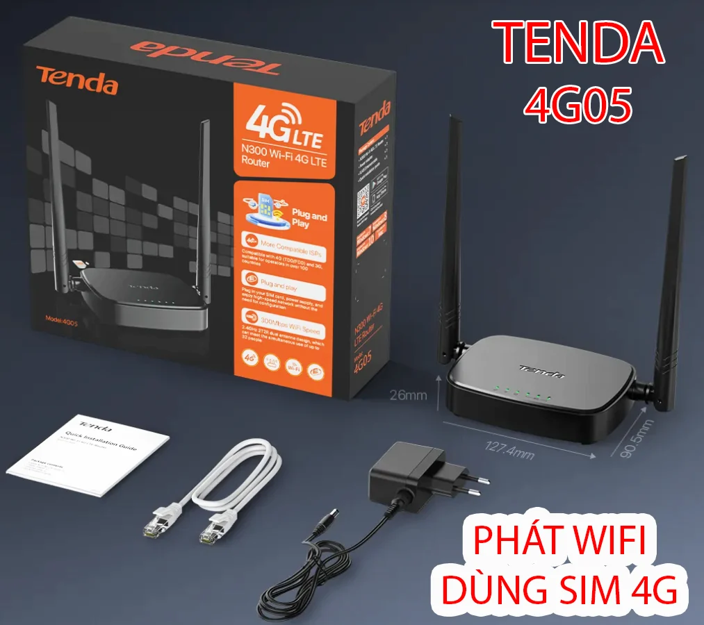 Ảnh tin Router Wifi Tenda 4G05 dùng SIM 4G LTE 300Mbps