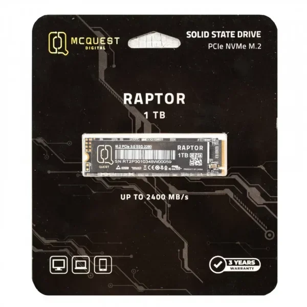 Ảnh tin Ổ Cứng gắn trong SSD MCQUEST RAPTOR X 1TB 2.5 M.2 NVME 3.0 PCIe