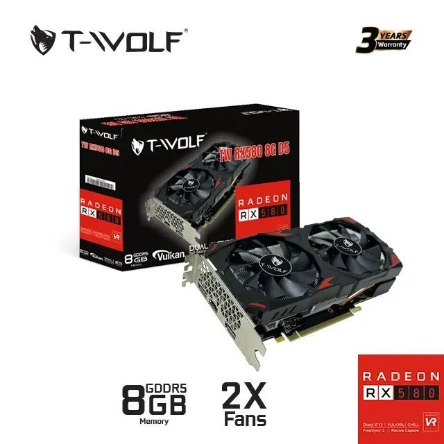 Ảnh tin Card màn hình T-WOLF RX 580 8GB GDDR5