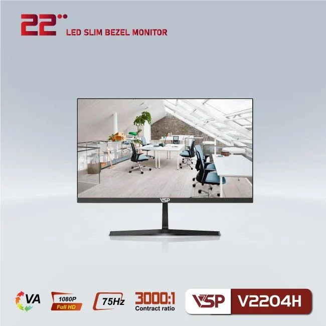 Ảnh tin Màn hình phẳng LED VSP 22inch tràn viền V2204H - Đen