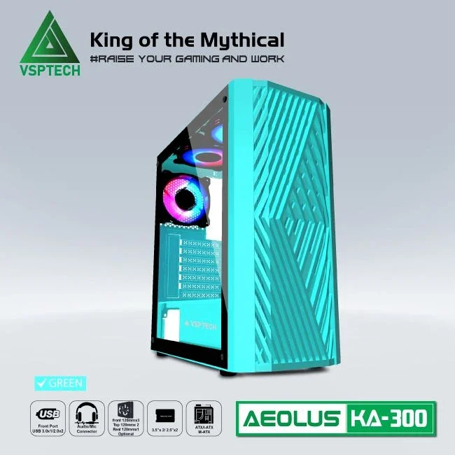 Ảnh tin Vỏ Case Máy Tính Gaming VSPTECH KA300 - Xanh