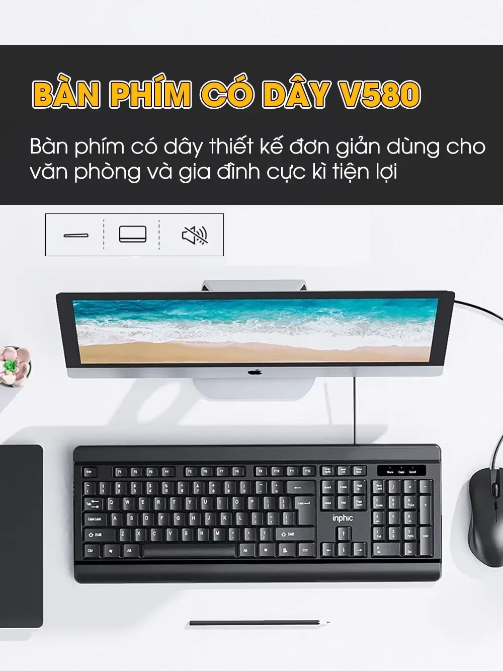 Ảnh tin Bàn phím văn phòng INPHIC V580