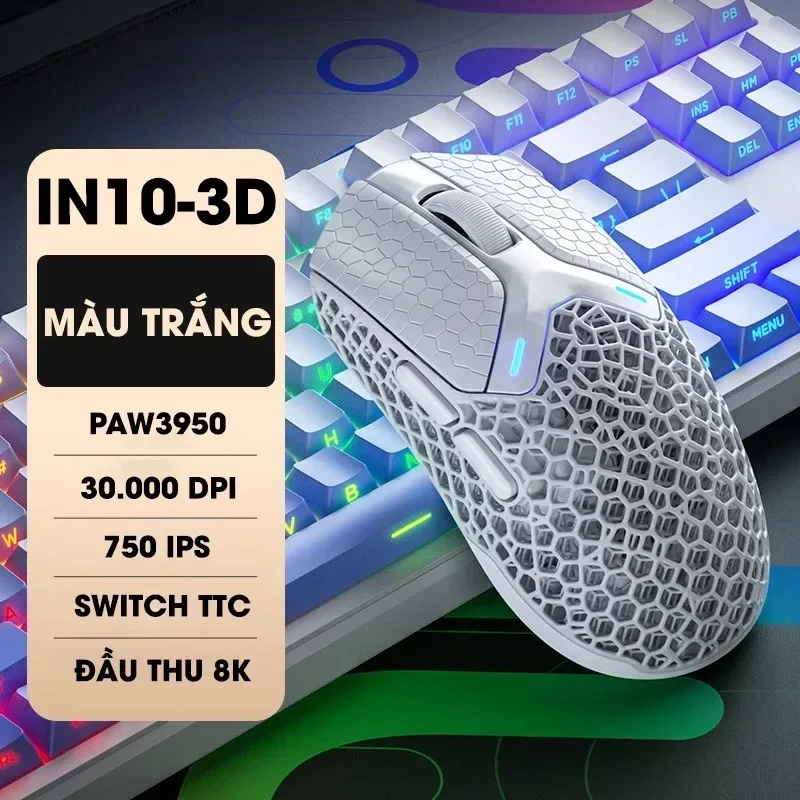 Ảnh tin Chuột INPHIC IN10 3D Trắng
