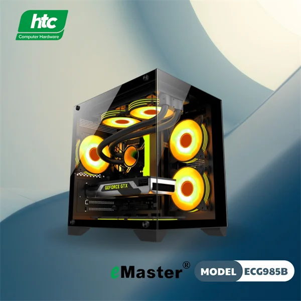 Ảnh tin CASE BỂ CÁ GAMING EMASTER ECG985B1 Màu Đen