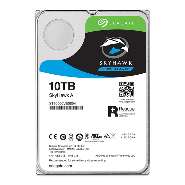 Ảnh tin Ổ cứng HDD Seagate SkyHawk AI 10TB 3.5 inch 7200RPM, SATA3 6GB/s , 256MB Cache- (ST10000VE0008)