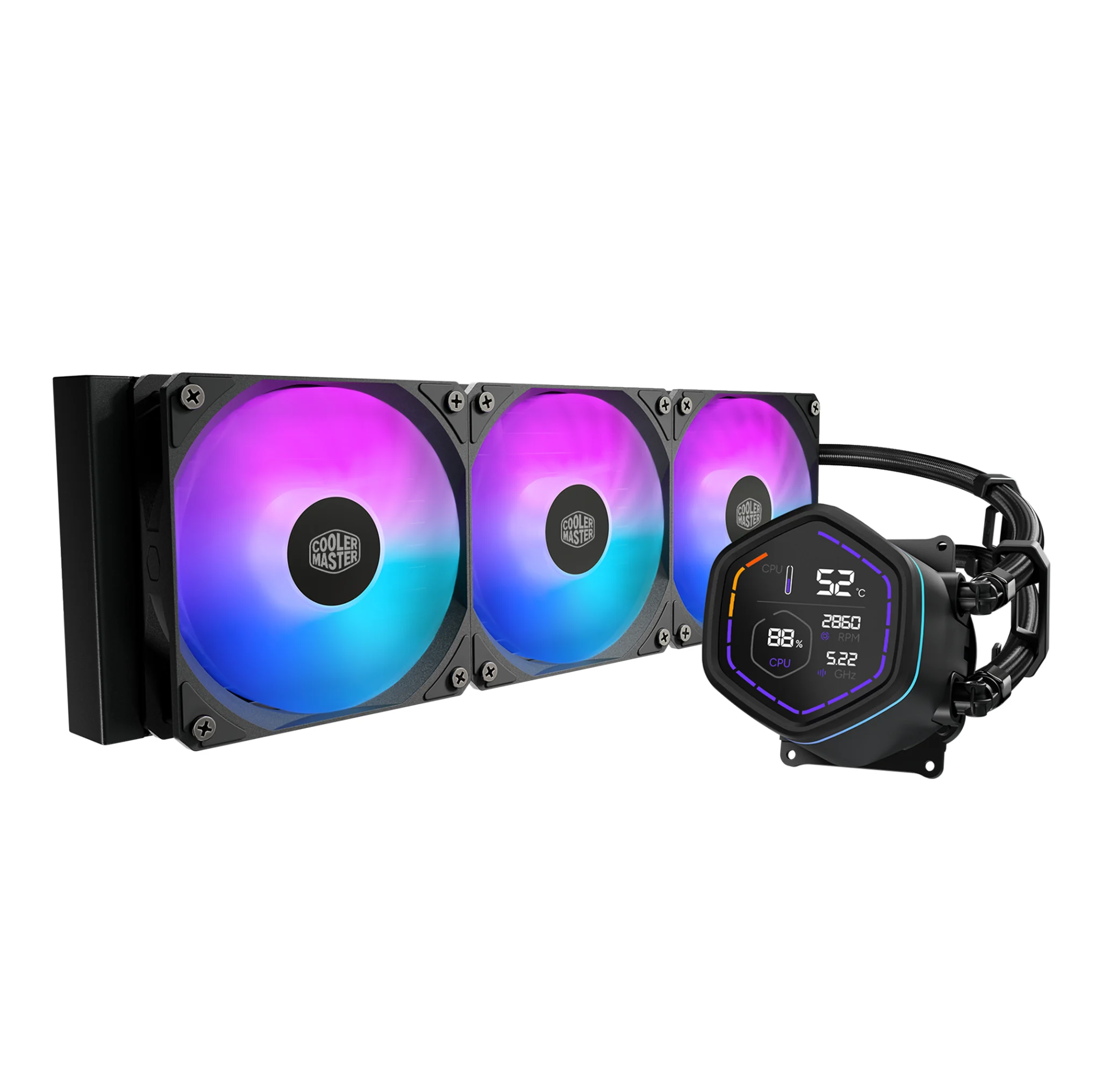 Ảnh tin Tản Nhiệt Nước Coolermaster Masterliquid Core Nex Digital 360 ARGB | LED Digital Display, Đen