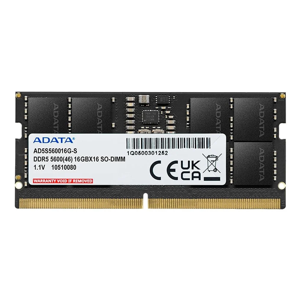 Ảnh tin RAM Laptop ADATA 16GB DDR5 5600MHz SO-DIMM (AD5S560016G-S) | On-Die ECC, 262-Pin