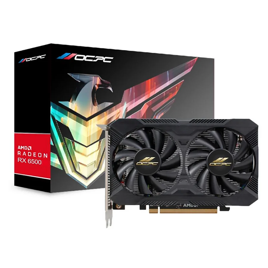 Ảnh tin Card màn hình OCPC Radeon RX 6500 XM 2X Fans Black | 8GB GDDR6, 64-bit, Dual Fan