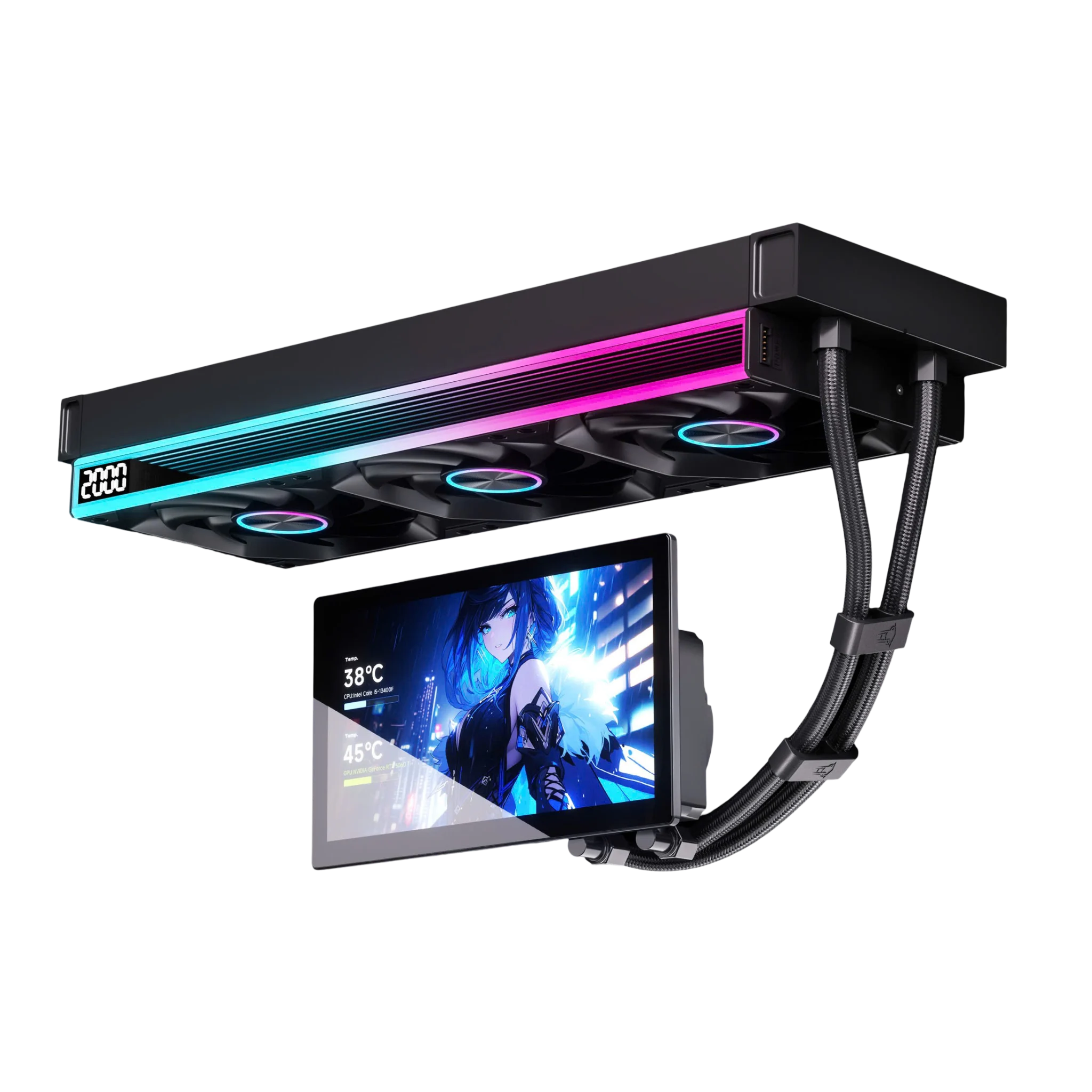 Ảnh tin Tản nhiệt nước Leopard UltraFlow 360 ARGB LCD 7 Inch | AIO 360mm, Công suất 320W, Đen