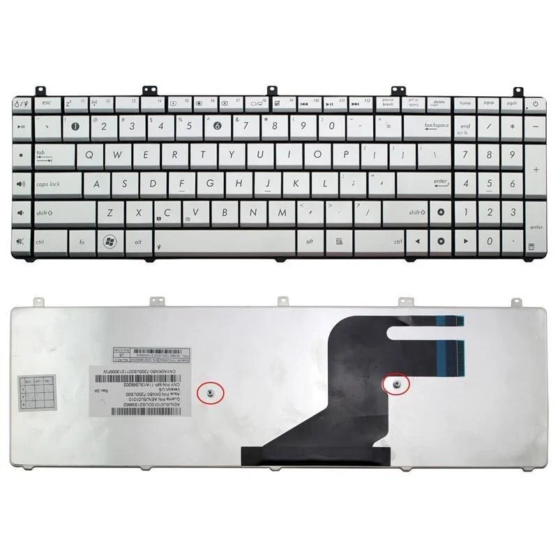 Ảnh tin Bàn phím laptop Asus N55 N55S N55X N57 N75 N75S N75SL màu bạc