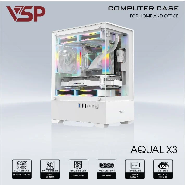 Ảnh tin VỎ CASE MÁY TÍNH AQUAL X3 TRẮNG