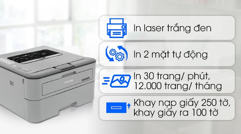 Ảnh tin Máy In LASER Đen Trắng BROTHER HL-L2321D
