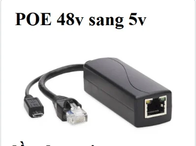 Ảnh tin Đầu chuyển nguồn POE Splitter 5V sang 2A (đầu dẹp) cho camera và thiết bị mạng