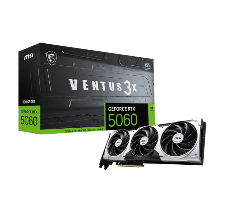 Ảnh tin Card màn hình MSI GeForce RTX 5060 8G Ventus 3X V3C OC Edition | 8GB GDDR7, 3840 CUDA, PCIe Gen5