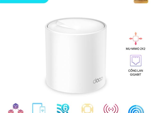 Bộ phát wifi 6 TP-Link Deco X20 1-Pack (Chuẩn AX/ AX1800Mbps/ 2 Ăng-ten ngầm/ Wifi Mesh/ 55 User)