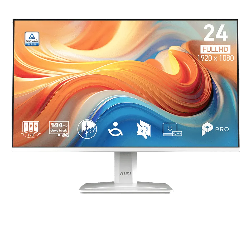Ảnh tin Màn hình Văn phòng MSI PRO MP243W E14 Trắng | 24 inch, Full HD, IPS, 144Hz, Speaker