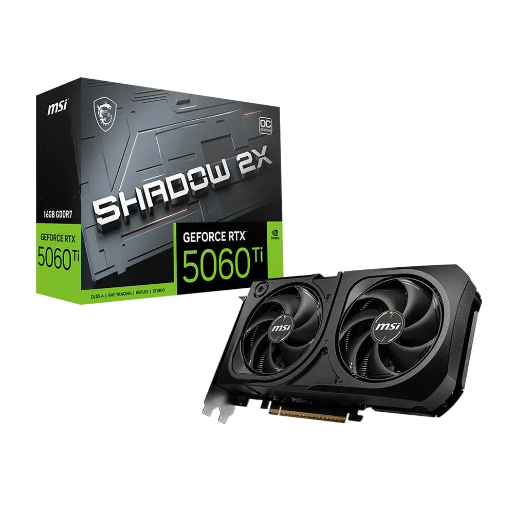 Ảnh tin Card màn hình MSI GeForce RTX 5060 Ti 16G SHADOW 2X OC PLUS | 16GB GDDR7, 4608 CUDA Cores, PCIe 5.0