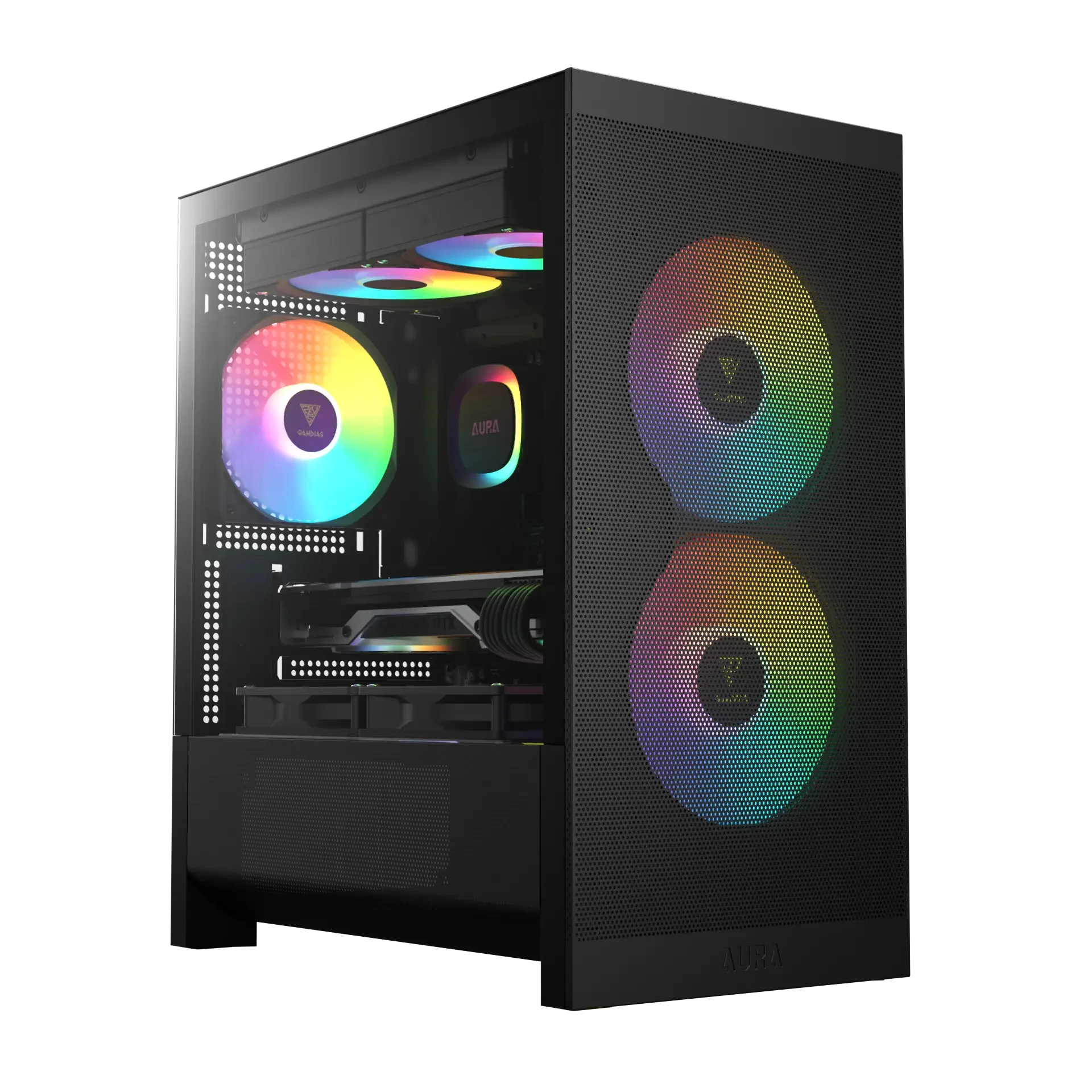 Ảnh tin Thùng máy Gamdias Aura GC15M ARGB M-ATX (Kèm Sẵn 3 Fan ARGB) | Micro Tower, Kính cường lực, Đen