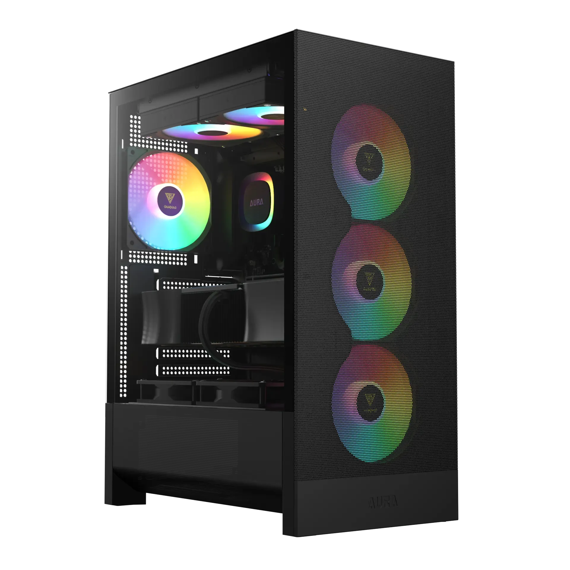 Ảnh tin Thùng máy Gamdias Aura GC15 ARGB F-ATX (Kèm sẵn 4 Fan ARGB) | Mid Tower, Kính cường lực, Đen