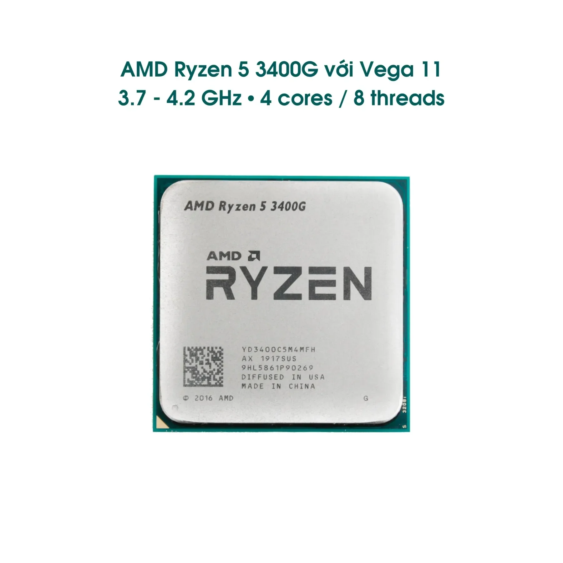 Ảnh tin CPU AMD RYZEN 5 3400G (3.7GHz Up to 4.2GHz, AM4, 4 Cores 8 Threads) Tray VAT