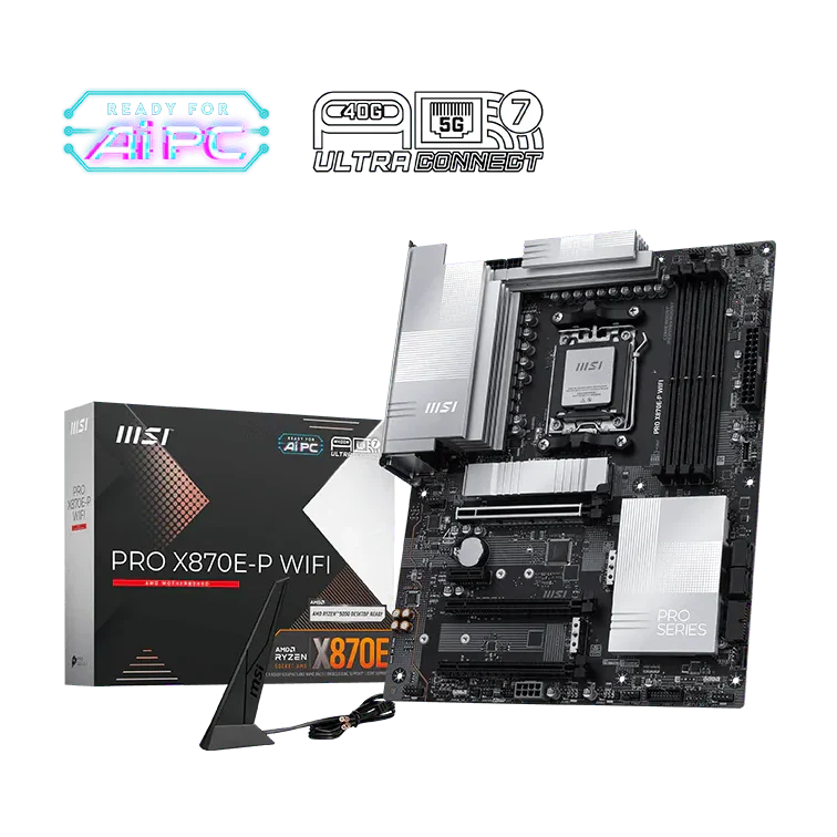 Ảnh tin Mainboard (AMD) MSI PRO X870E-P WF | AMD X870E, AM5, ATX, 4 khe DDR5, Wi-Fi 7