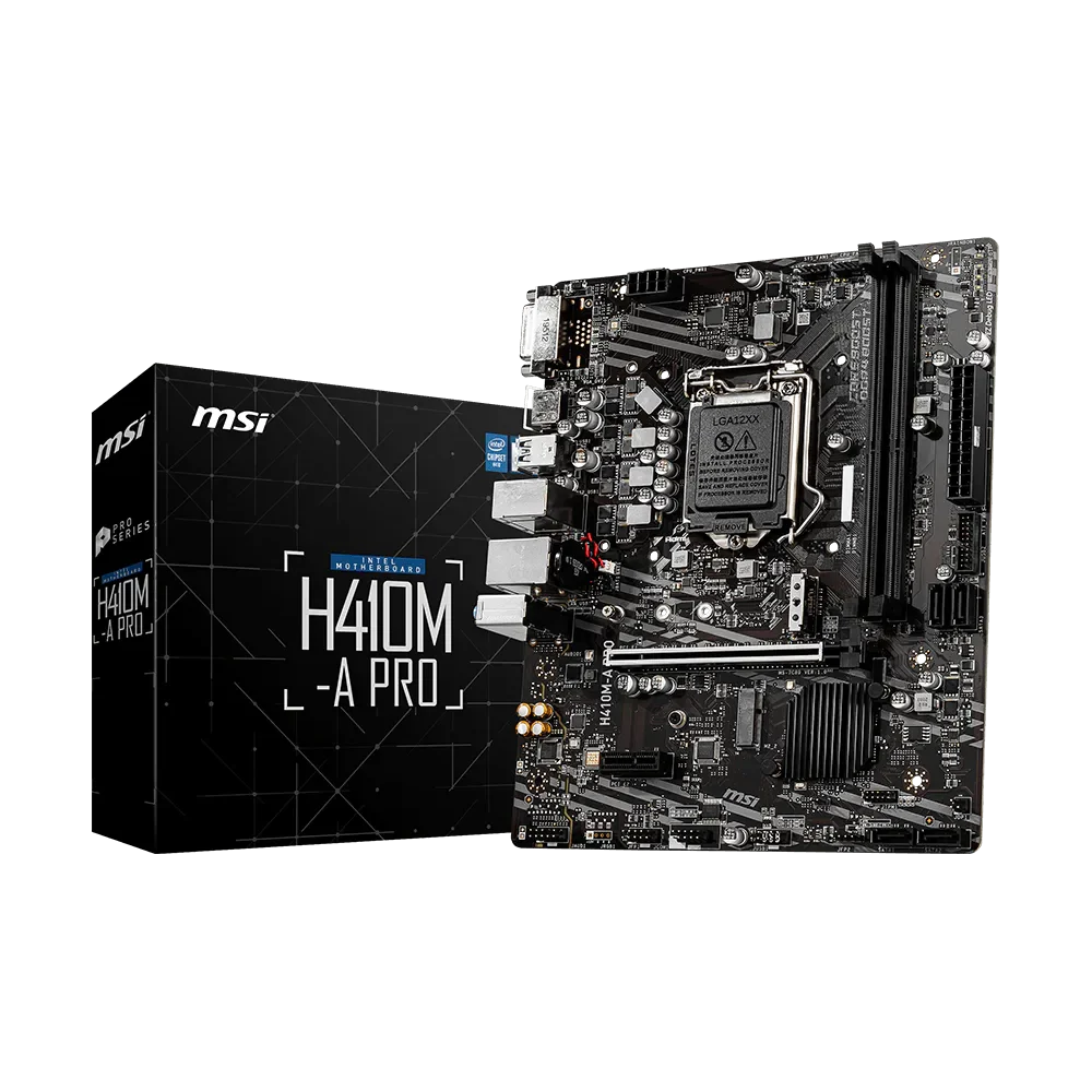 Ảnh tin Mainboard MSI H410M-A PRO D4 | Intel H410, LGA1200, mATX, 2 khe DDR4