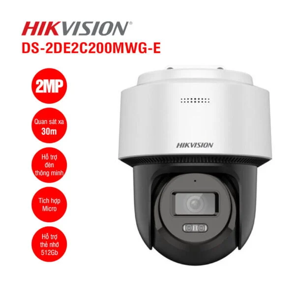 Ảnh tin Camera IP Mini PT Smart Hybird Light 2MP HIKVISION DS-2DE2C200MWG-E