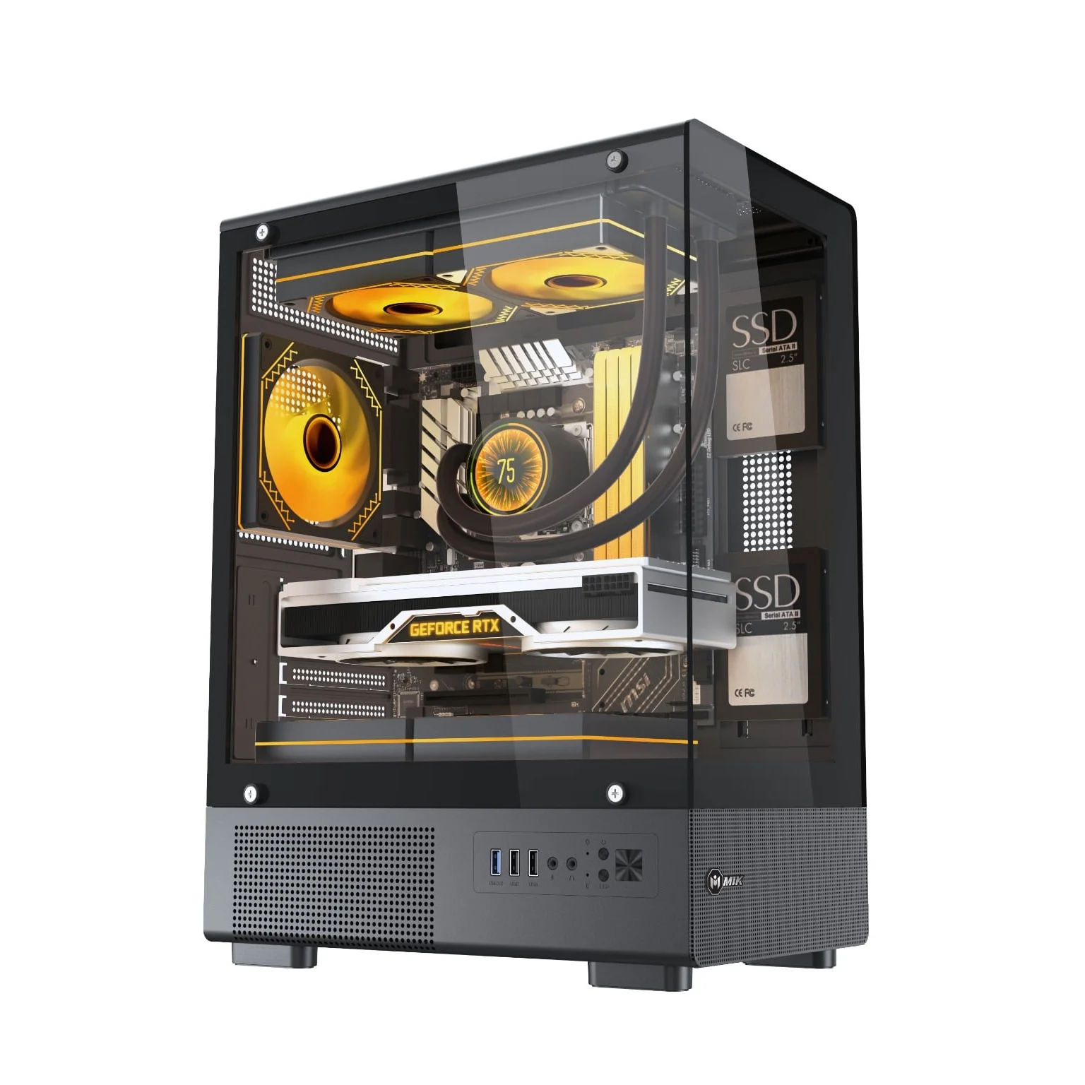 Ảnh tin Thùng máy MIK H3 Hồ Cá | M-ATX/ITX, Kính cường lực, Đen