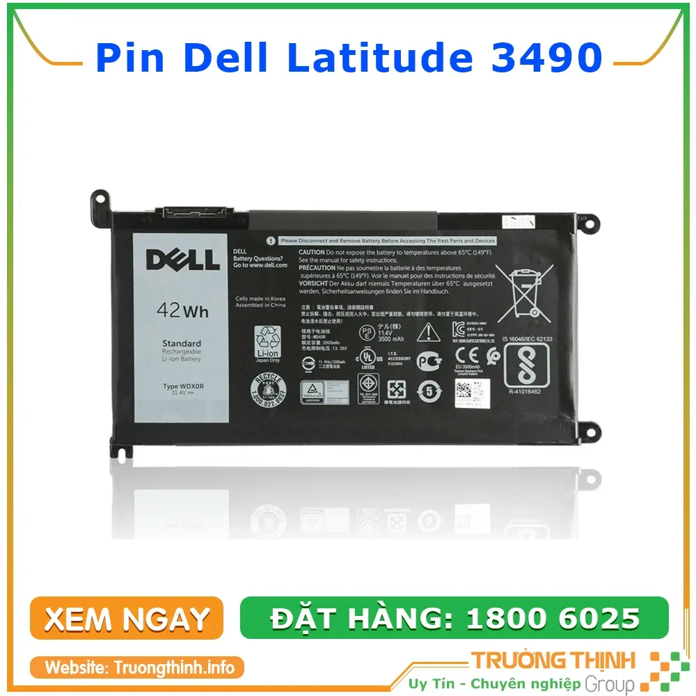 Ảnh tin Pin Laptop Dell Latitude 3490