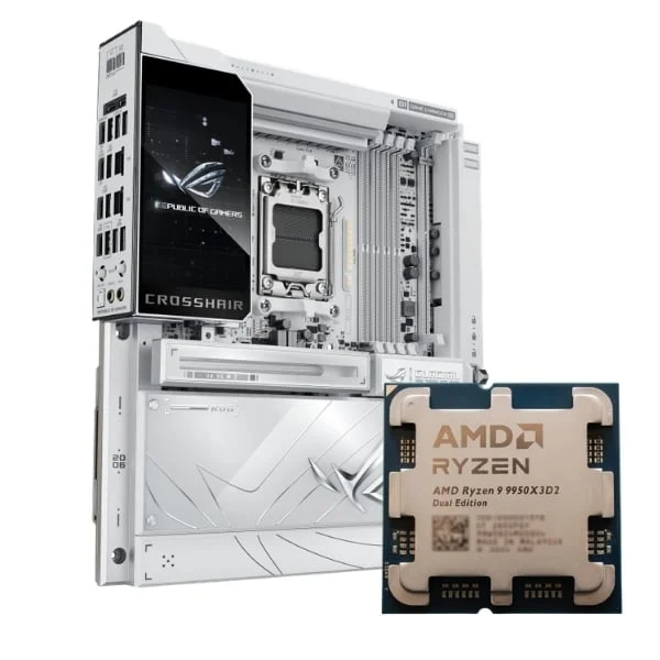 Ảnh tin COMBO AMD Ryzen 9 9950X3D2 - ASUS ROG Crosshair X870E Glacial