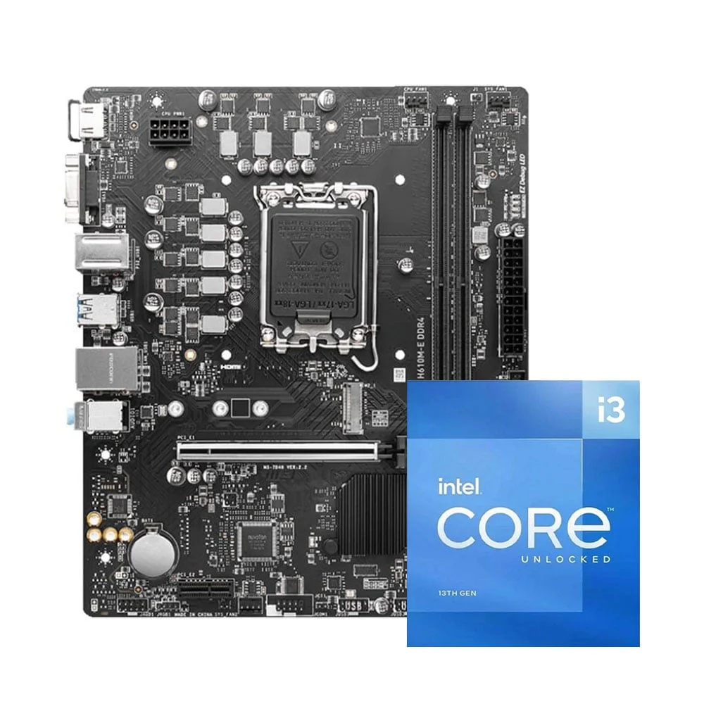 Ảnh tin COMBO CPU I3 12100F Box CH - Mainboard Asus H610M-E MSI