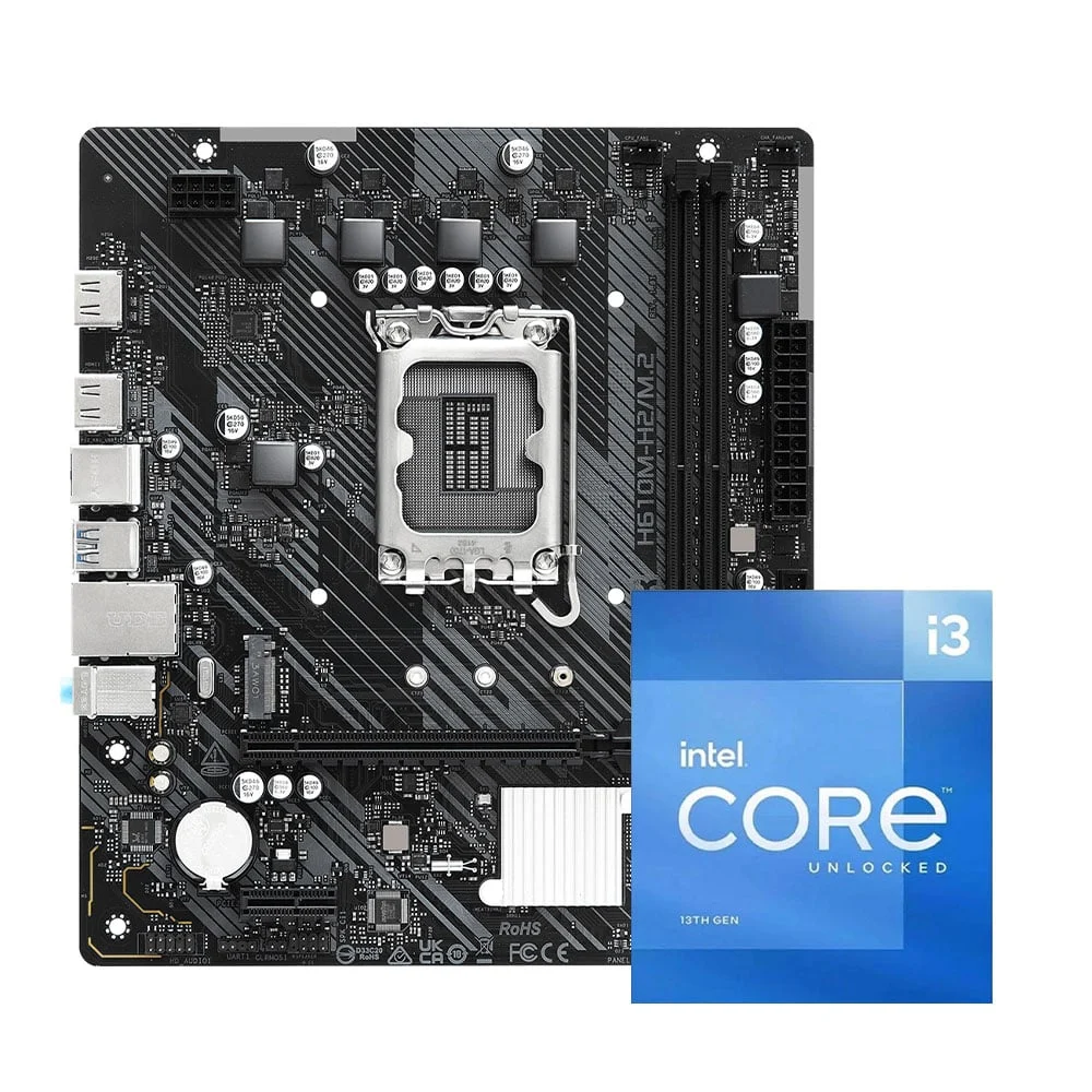 Ảnh tin COMBO CPU I3 12100F Box CH - Mainboard Asus H610M-H2 ASRock