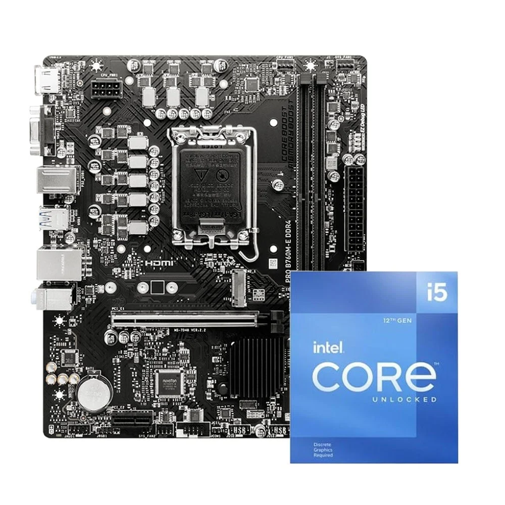 Ảnh tin COMBO CPU I5 12400F Chính Hãng - Mainboard MSI B760M-E D4