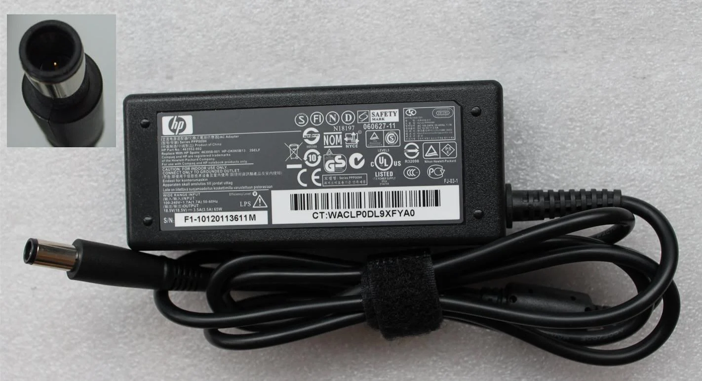 Ảnh tin Sạc laptop HP – Compaq 18.5V-3.5A (Đầu Kim) – ZIN