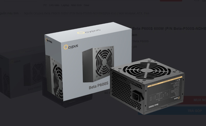 Ảnh tin Nguồn máy tính Ocypus Beta P600S ( 500W)