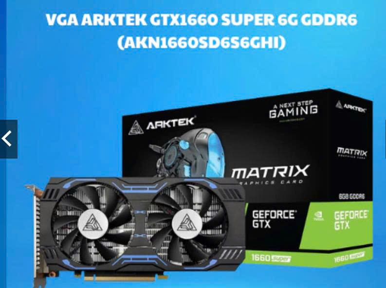 Ảnh tin VGA ARKTEK GTX1660 SUPER 6G GDDR6 BH 36TH FV