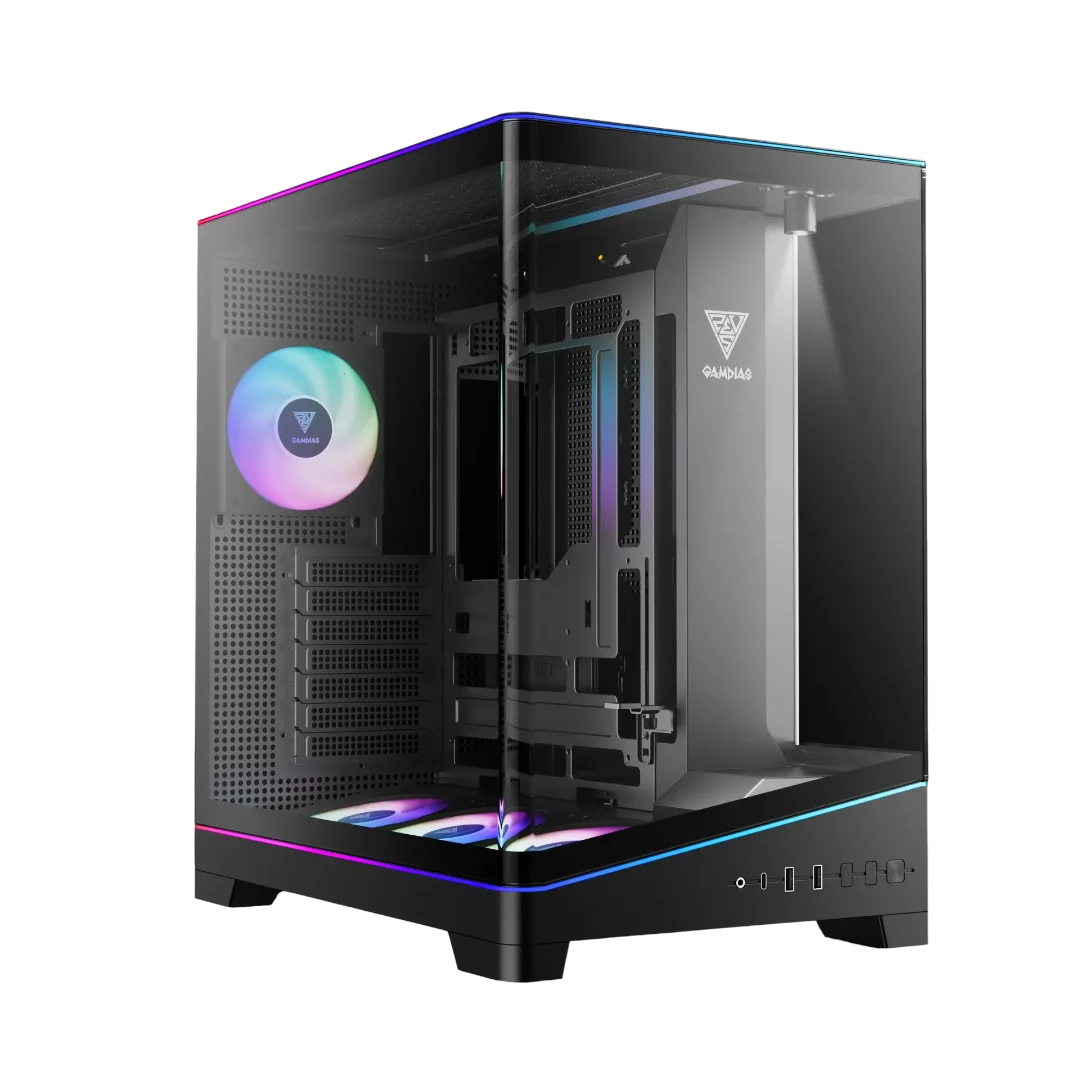 Ảnh tin Thùng máy Gamdias Atlas P6 CG (Kèm sẵn 4 Fan ARGB) | F-ATX, Mid Tower, Kính cường lực, Đen