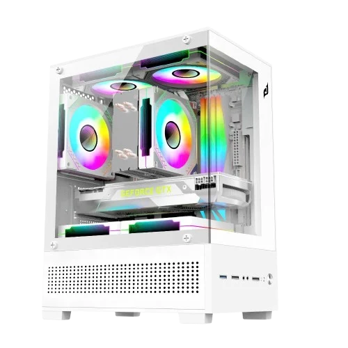 Ảnh tin Thùng máy hồ cá E-DRA ECS1303H | Micro-ATX, Mặt kính cường lực, Hỗ trợ 5 Fan, Trắng
