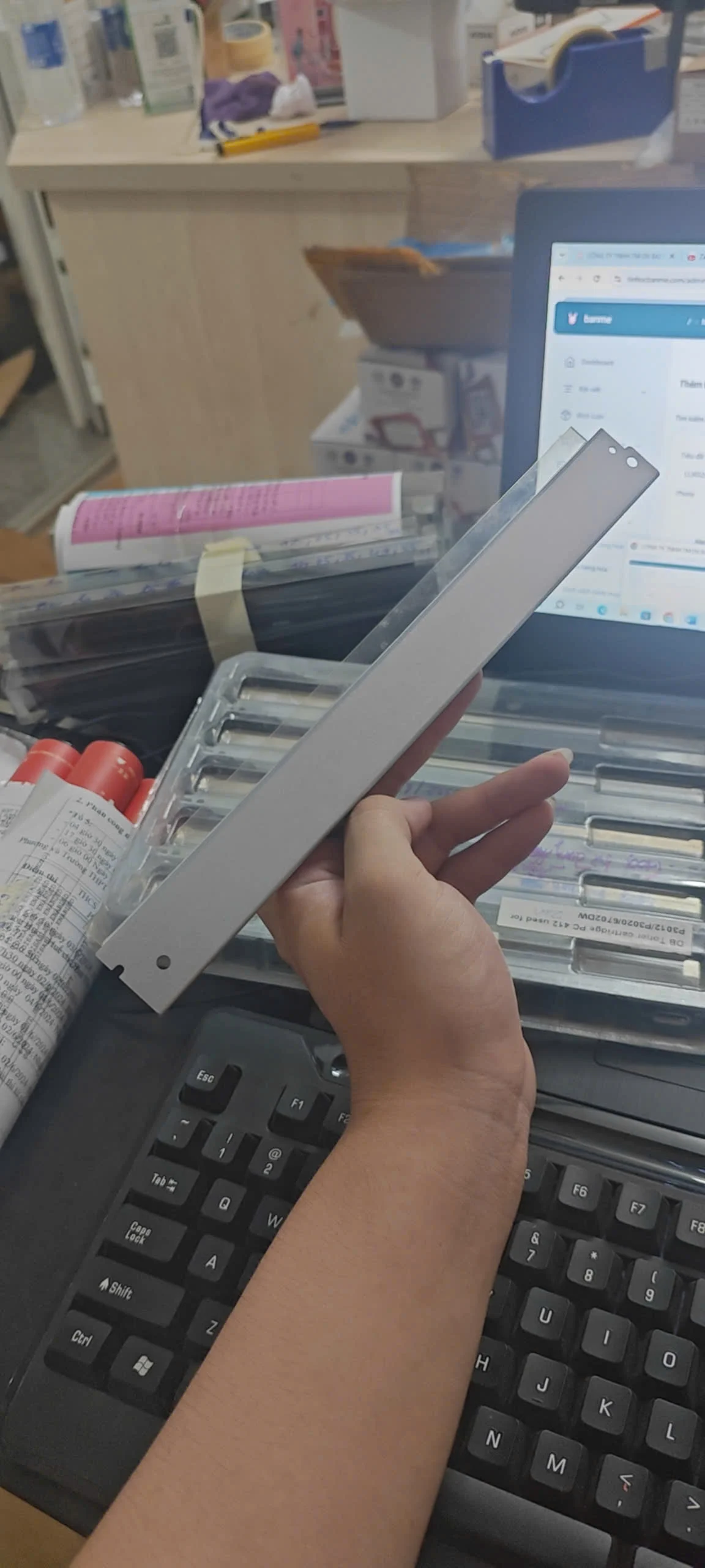 Ảnh tin LLKGZ412WB - Gạt Mực dùng hộp mực Zin - PANTUM -412 ( Máy in PANTUM P3302/3012/ M6702/7102/7202/7302