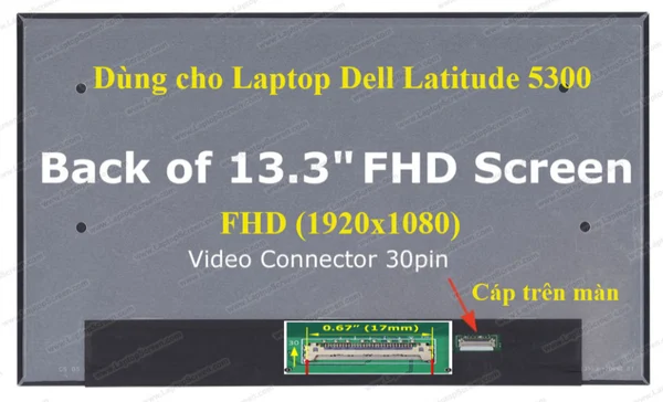 Ảnh tin Màn hình Laptop 13.3 inch Slim 30Pin FHD (1920x1080) IPS Full viền không tai NV133FHM-N4A Cáp trên m
