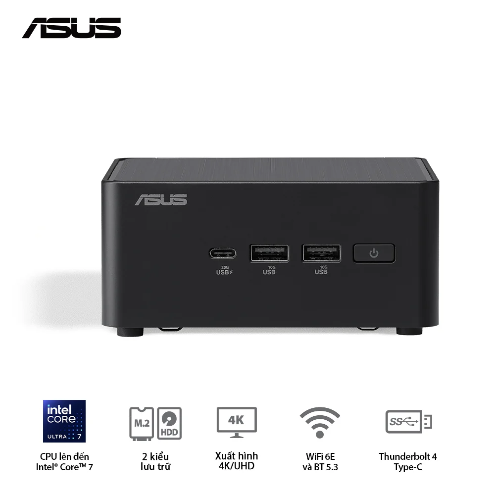 Ảnh tin Mini PC ASUS NUC 14 Pro Tall NUC14RVH (RNUC14RVHI300000I) | Intel Core 3 100U, 2x Slot DDR5-5600…